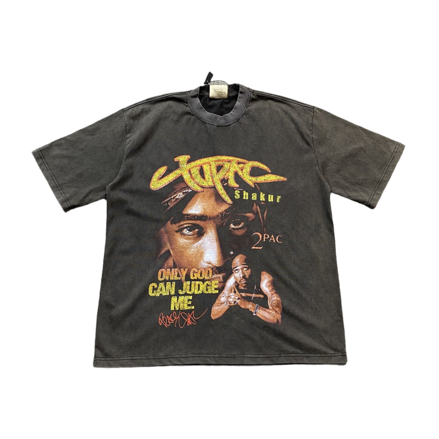 TUPAC VINTAGE GRAPHIC TEE DARK GREY