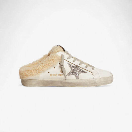 Mule Golden Goose Slide-In Superstar avec peau lainée