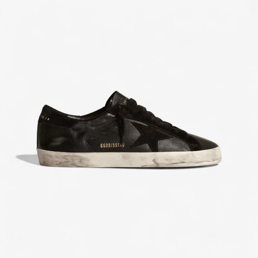 Baskets Golden Goose Super-Star en cuir noir