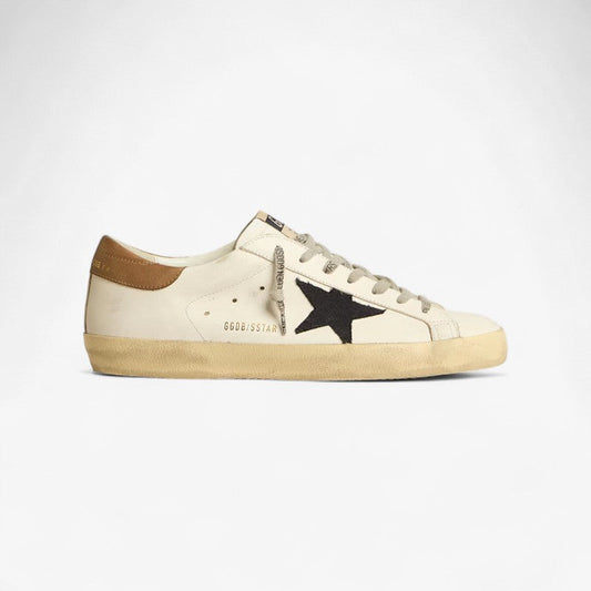 Baskets Golden Goose Super-Star blanches et tabac