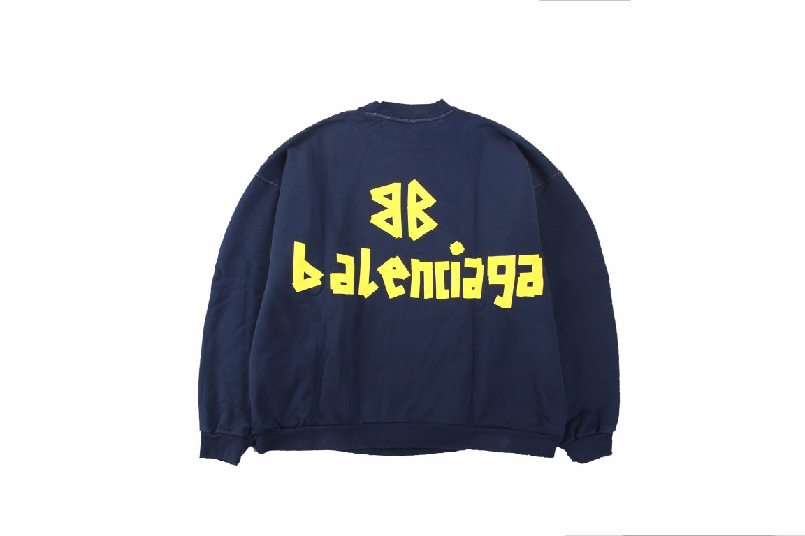 Pull ras du cou bleu marine Balenciaga