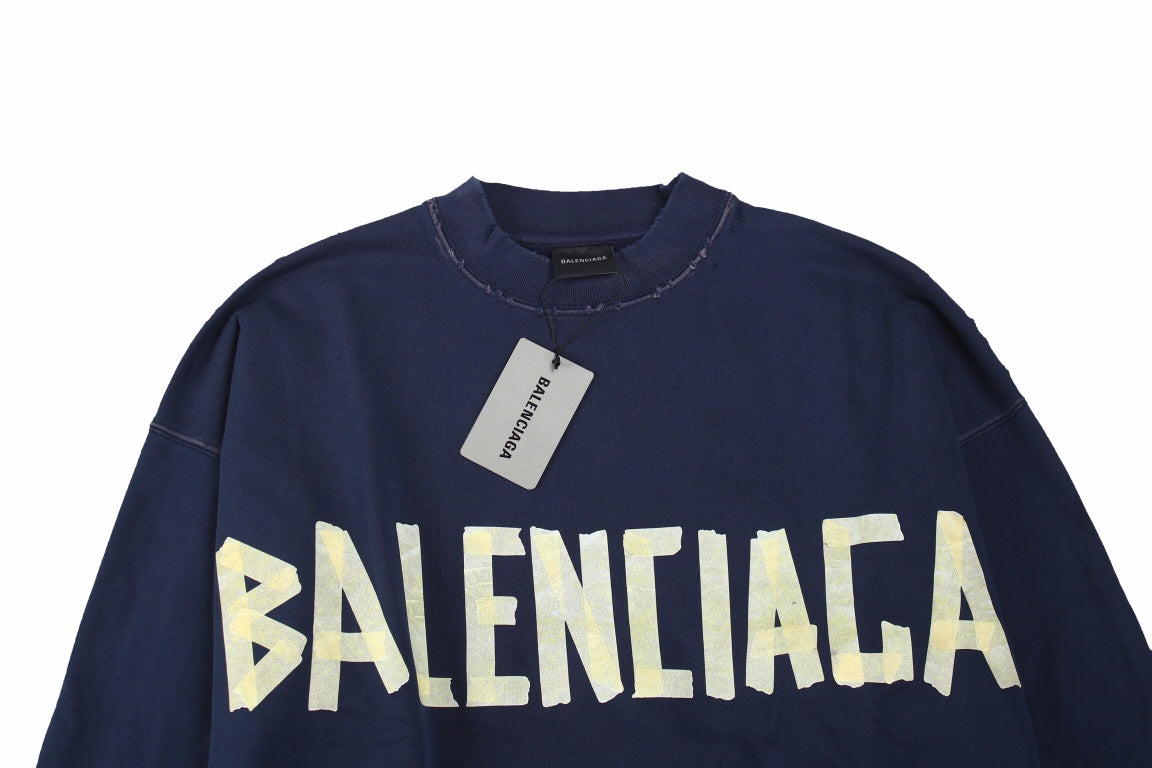 Pull ras du cou bleu marine Balenciaga