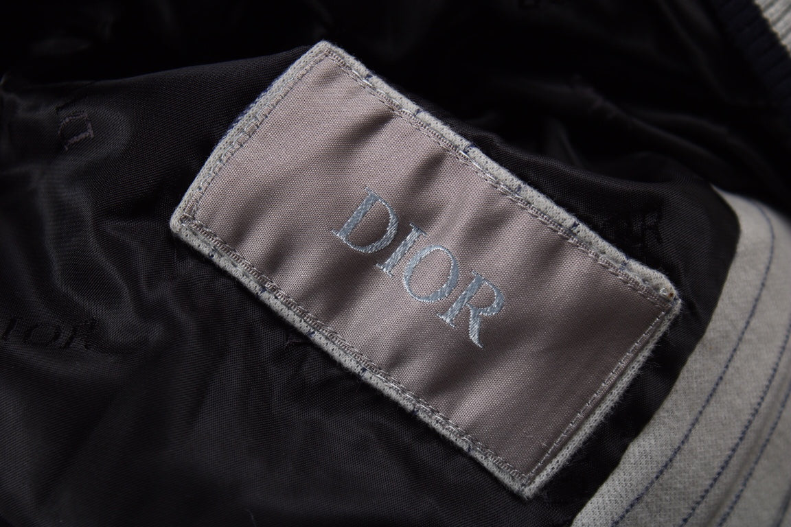 Blouson bomber rayé Dior - Gris