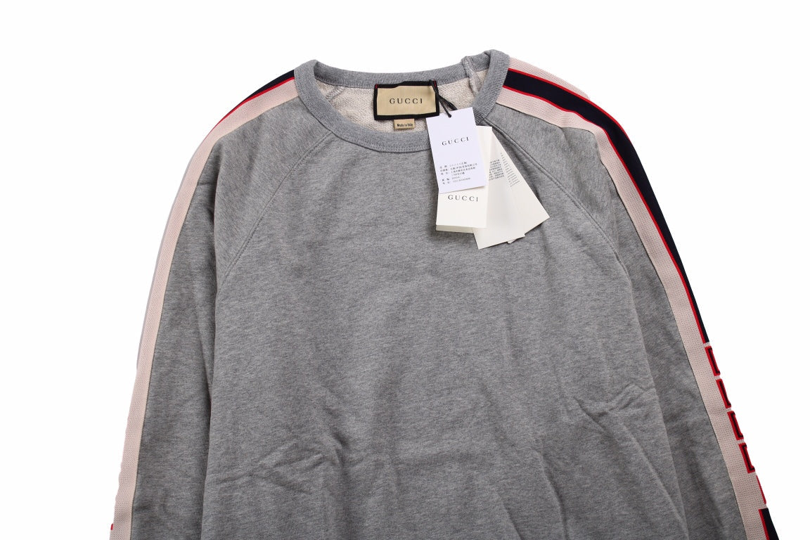 Sweat-shirt gris Gucci à rayures