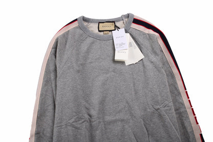 Sweat-shirt gris Gucci à rayures