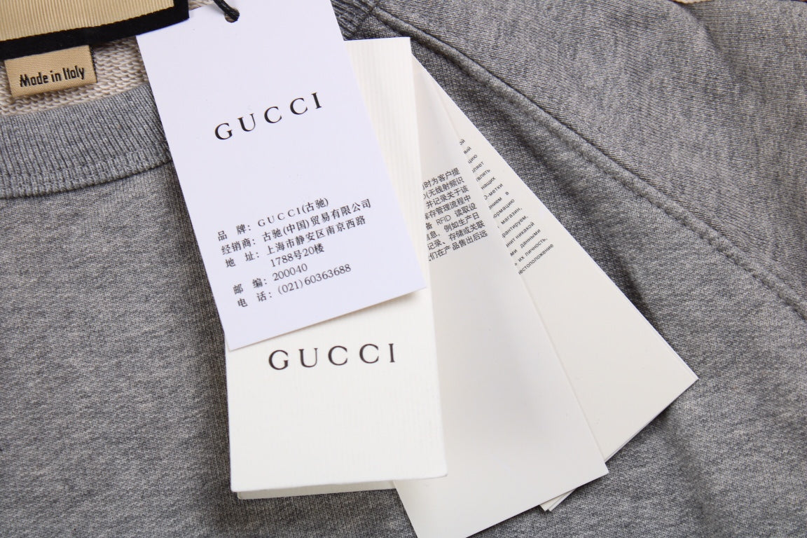Sweat-shirt gris Gucci à rayures