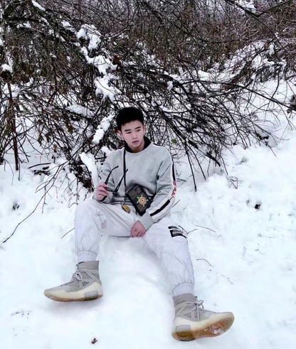 Sweat-shirt gris Gucci à rayures