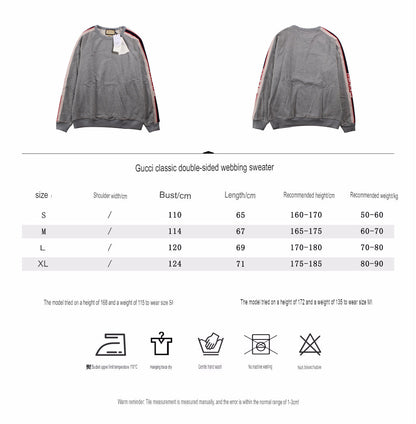 Sweat-shirt gris Gucci à rayures