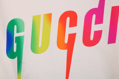 Sweat à capuche Gucci à logo arc-en-ciel - Crème