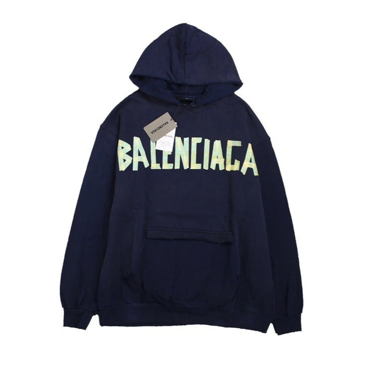 SWEAT À CAPUCHE BALENCIAGA LOGO ALTERNATIF MARINE