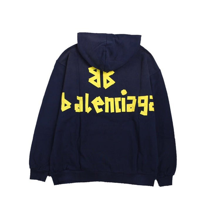 SWEAT À CAPUCHE BALENCIAGA LOGO ALTERNATIF MARINE