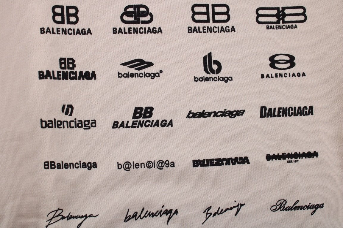 Sweat à capuche Balenciaga beige multilogo