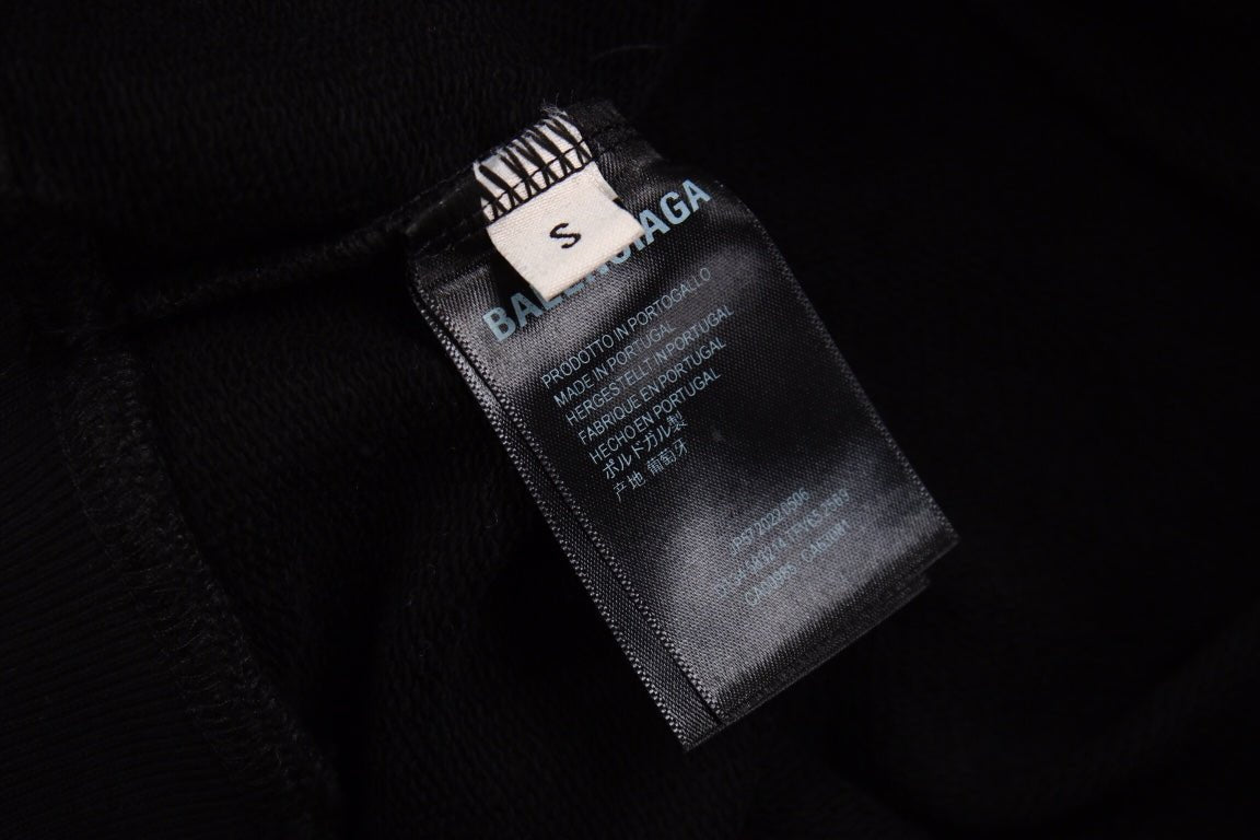 Sweat à capuche Balenciaga noir à logo déformé