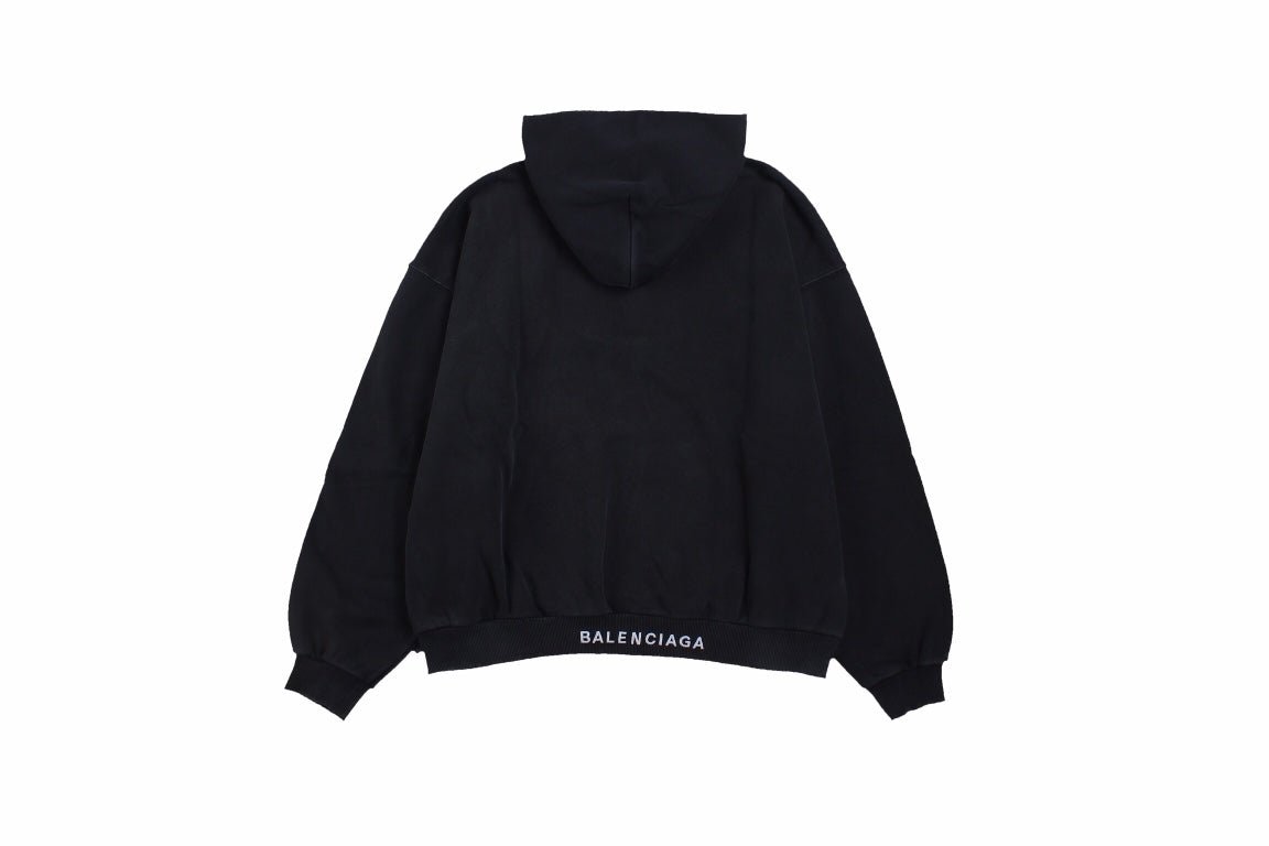 Sweat à capuche noir Balenciaga avec motif « I Love »