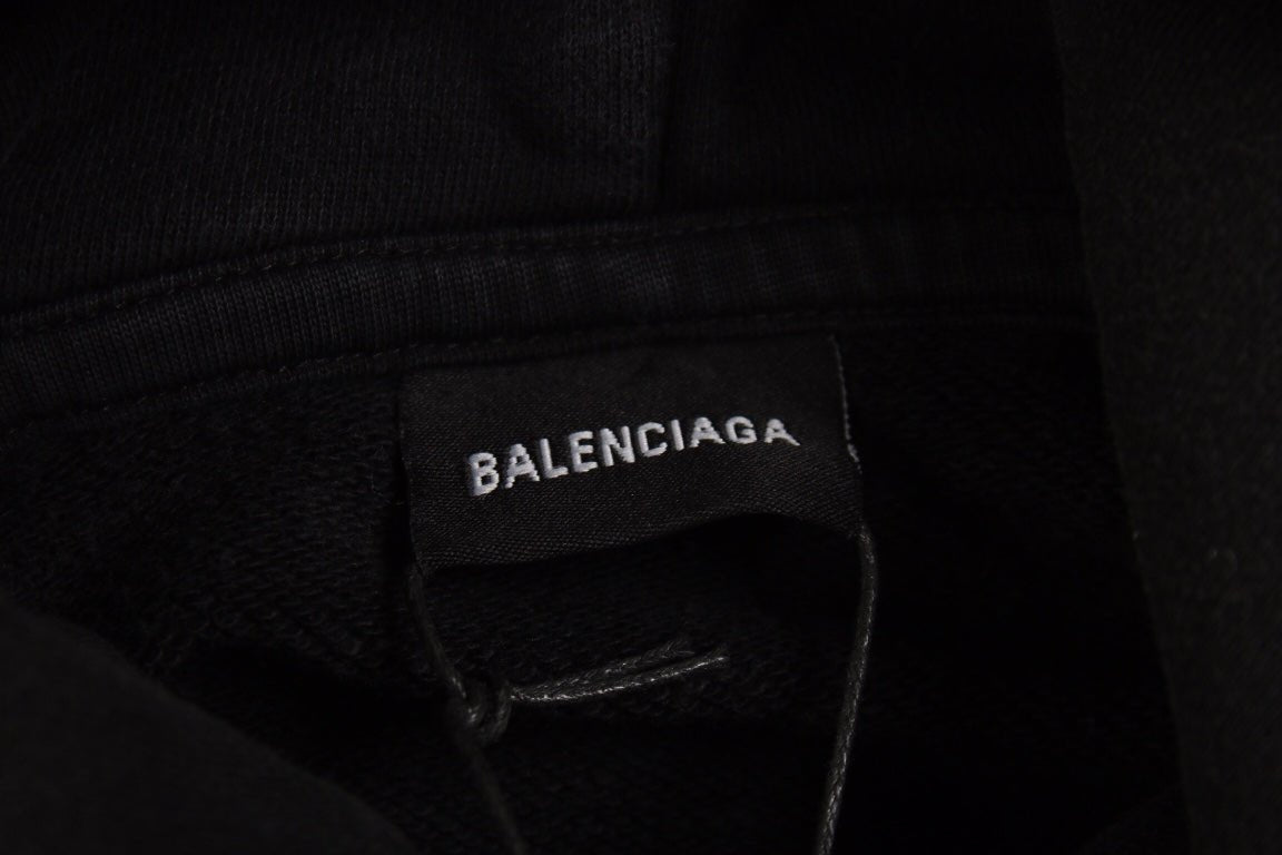 Sweat à capuche noir Balenciaga avec motif « I Love »