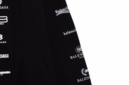 Sweat à capuche Balenciaga noir multilogo 