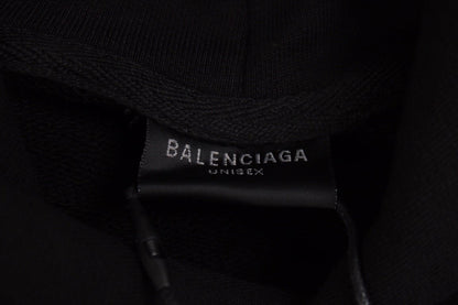 Sweat à capuche Balenciaga noir multilogo 