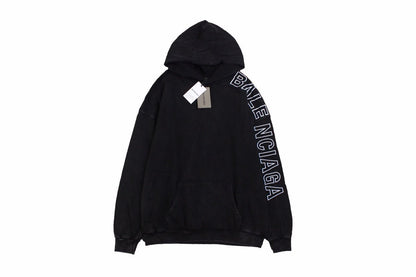 Sweat à capuche oversize noir Balenciaga