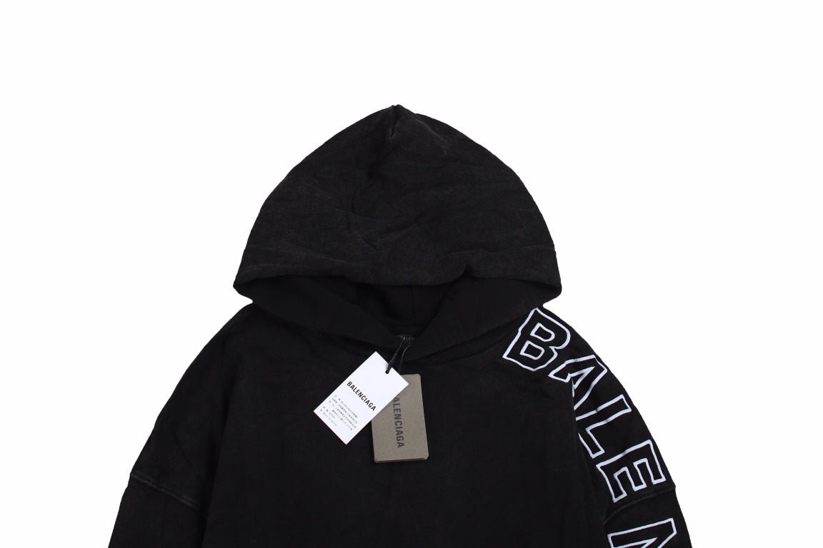 Sweat à capuche oversize noir Balenciaga