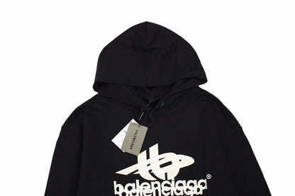 Sweat à capuche Balenciaga avec logo graphique noir