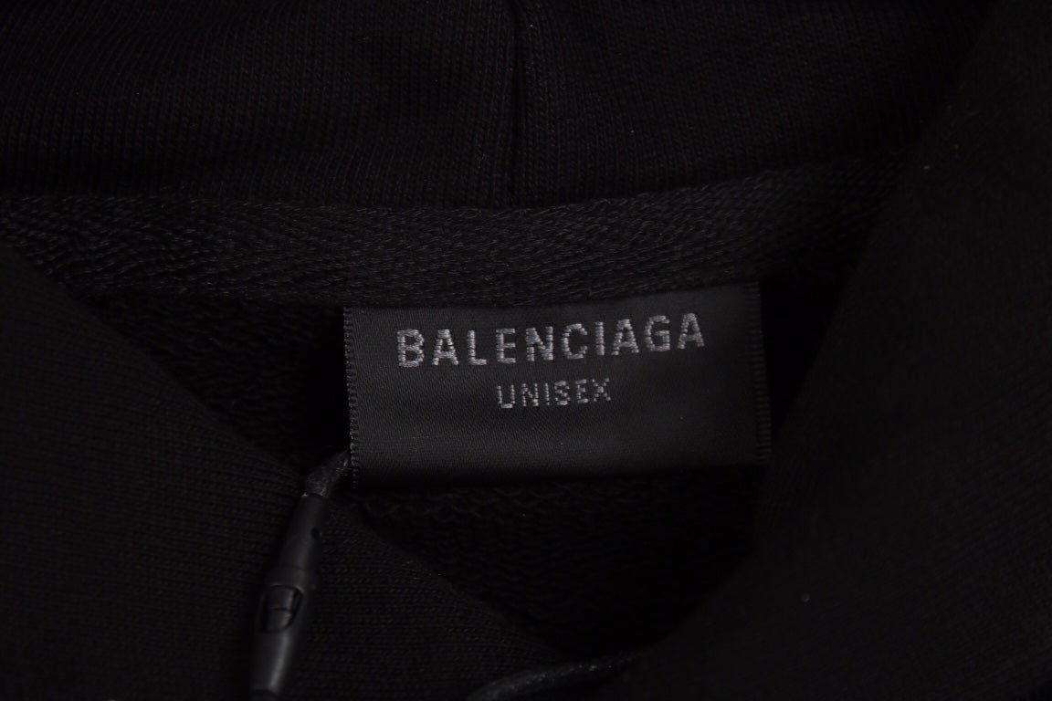 Sweat à capuche noir avec logo Balenciaga