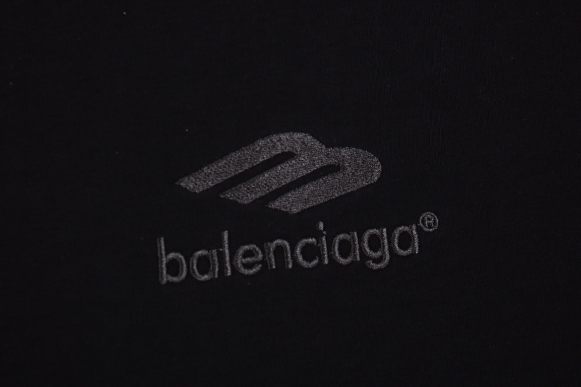 Chemise noire à manches longues avec logo Balenciaga