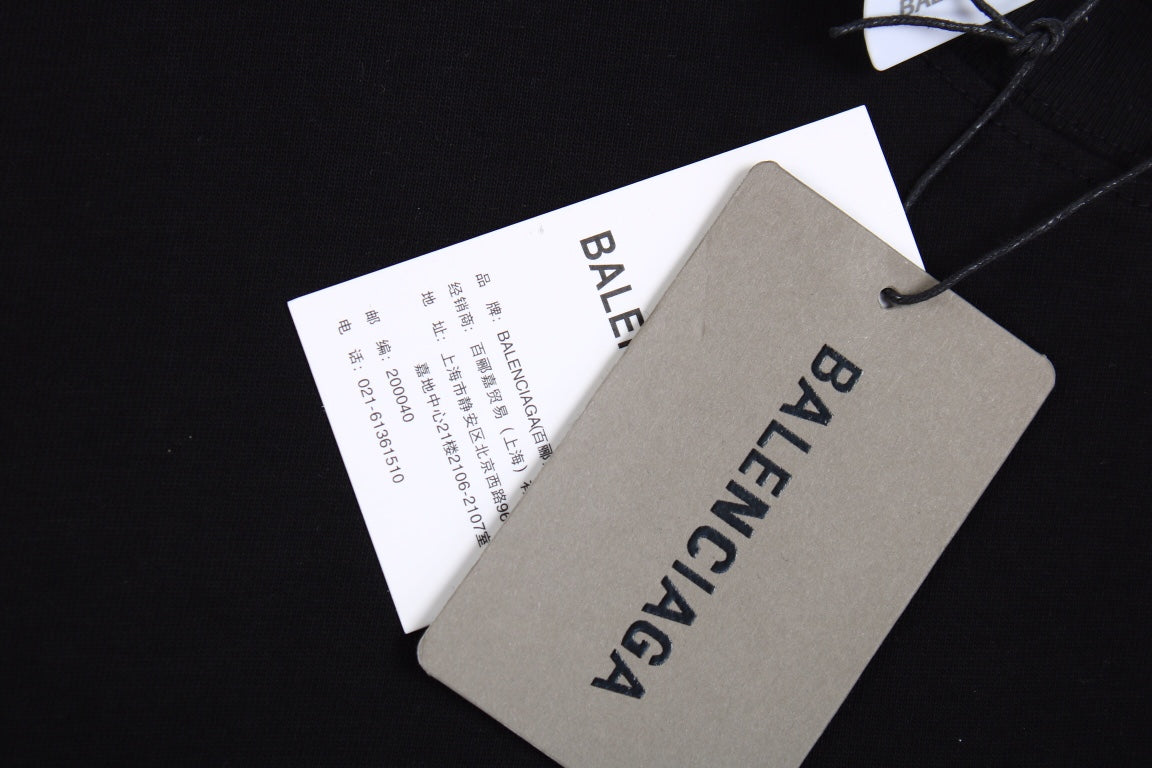 Chemise noire à manches longues avec logo Balenciaga