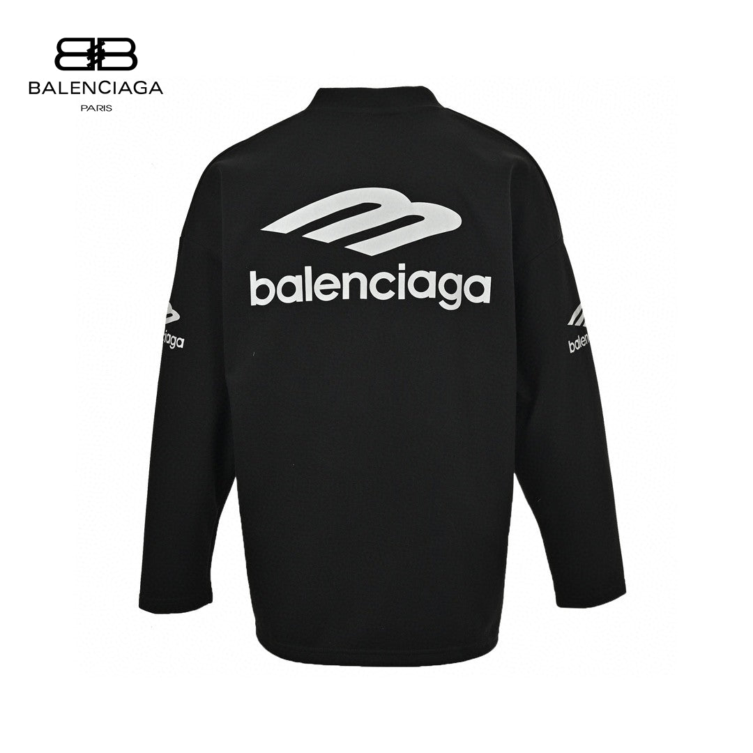 Chemise Balenciaga à manches longues avec logo - Noire