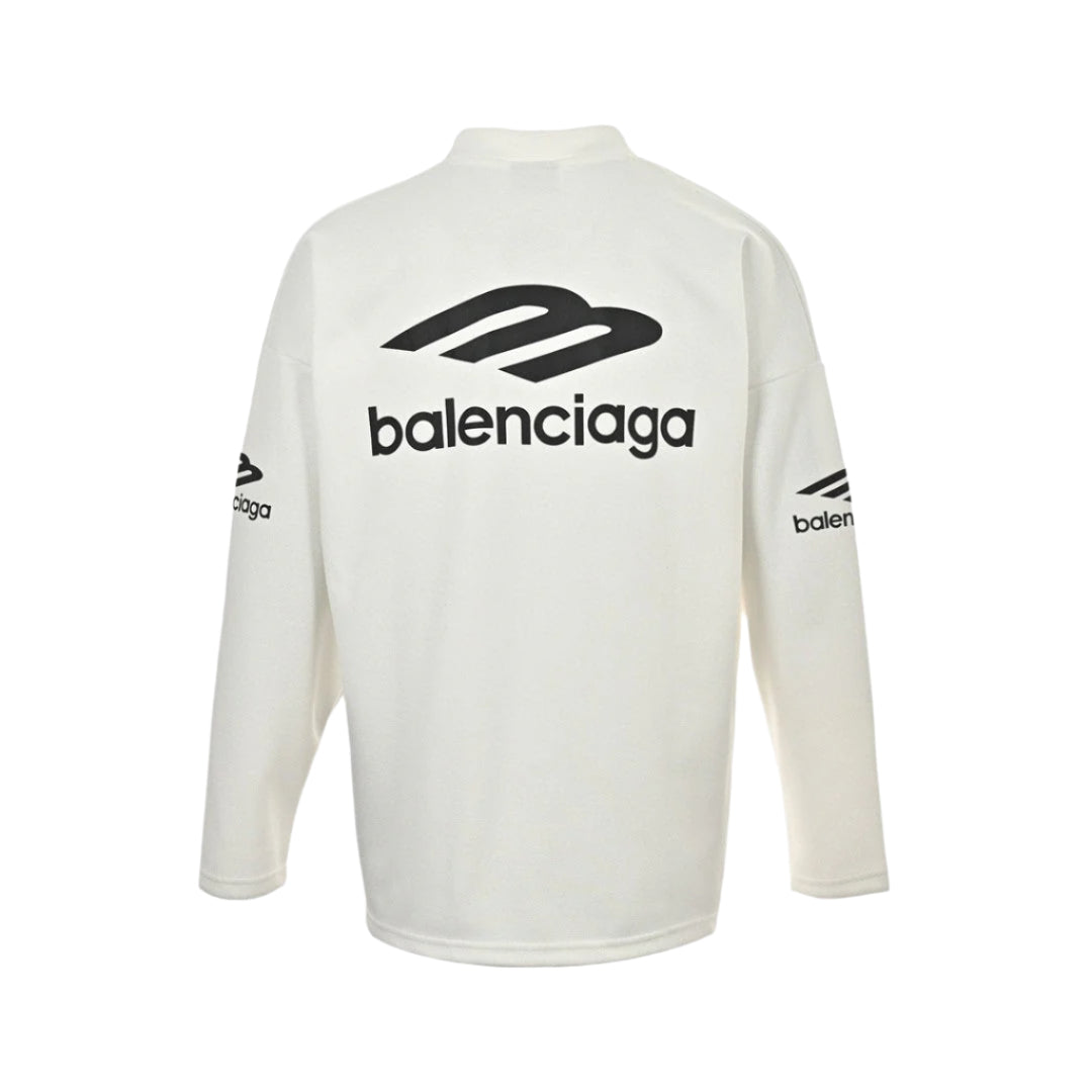 Chemise blanche à manches longues Balenciaga avec logo