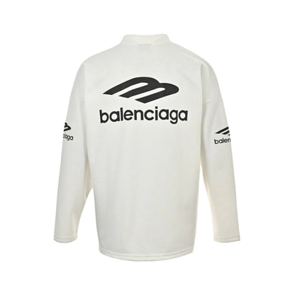 Chemise blanche à manches longues Balenciaga avec logo