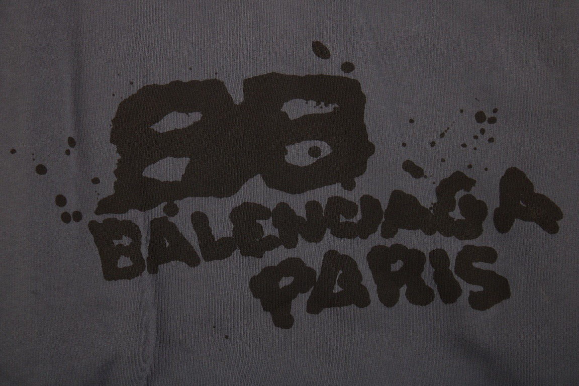 Sweat à capuche Balenciaga Paris Graffiti - Bleu