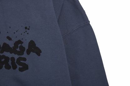 Sweat à capuche Balenciaga Paris Graffiti - Bleu