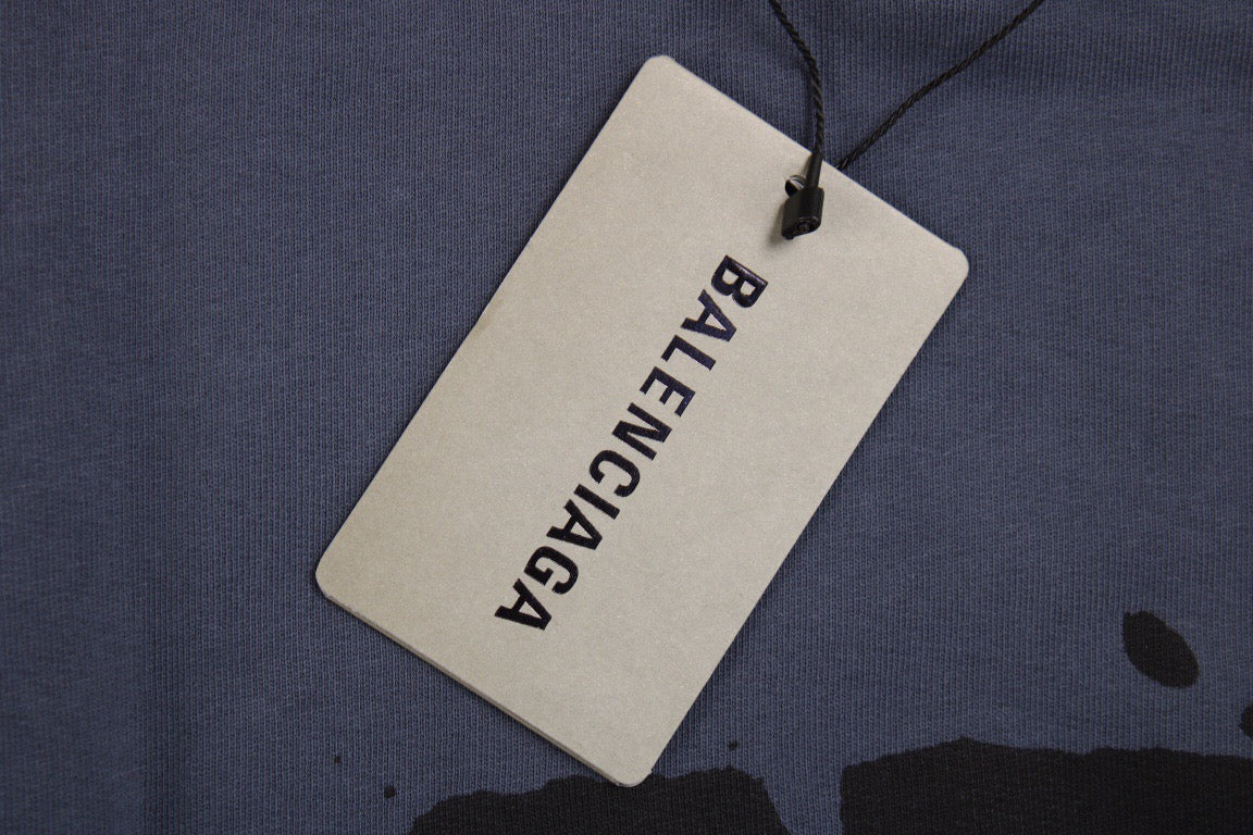 Sweat à capuche Balenciaga Paris Graffiti - Bleu