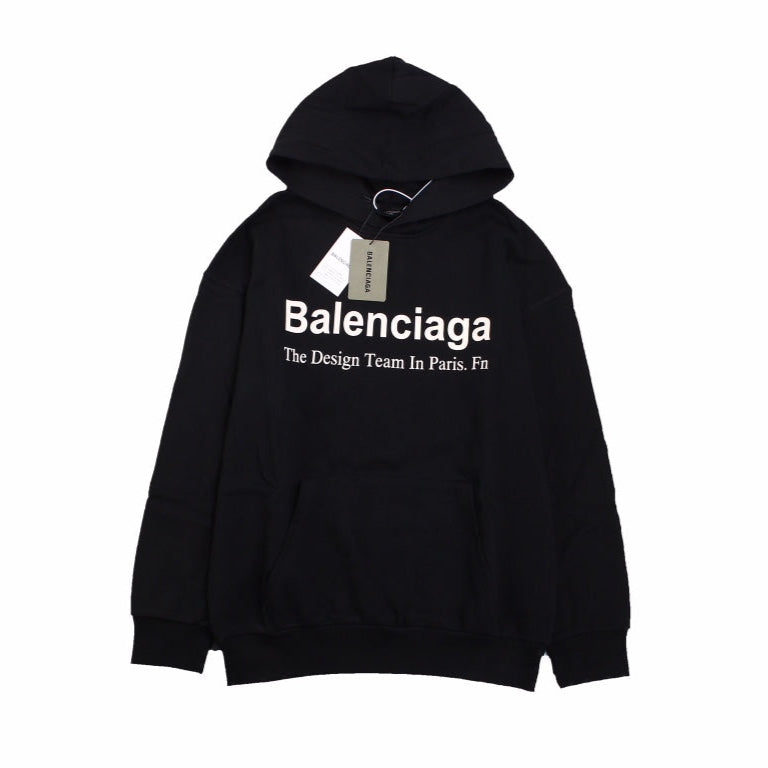 Sweat à capuche Balenciaga Paris Team noir