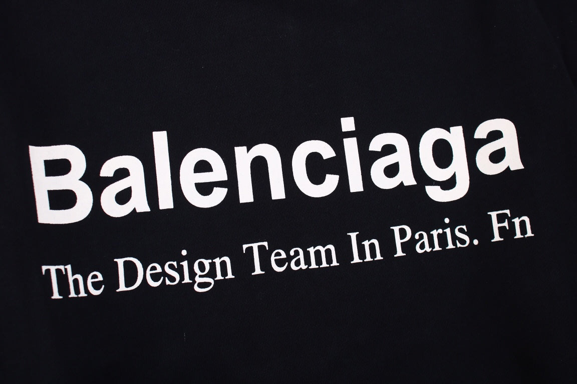Sweat à capuche Balenciaga Paris Team noir