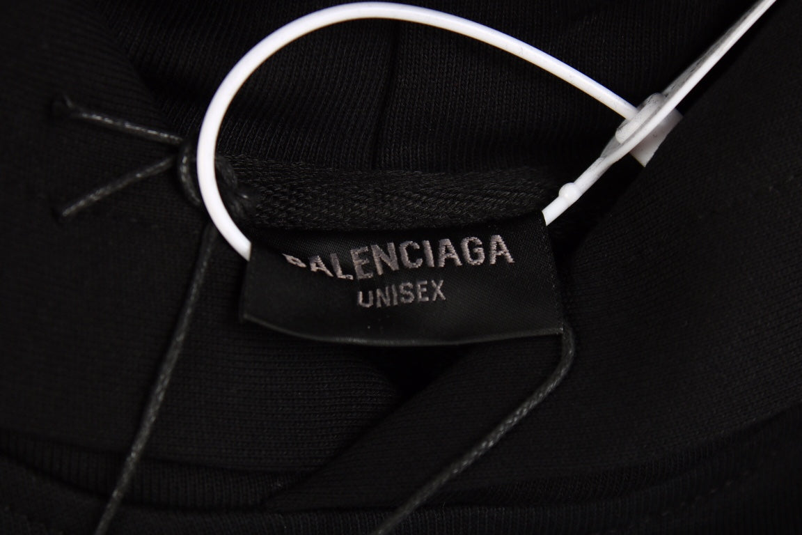 Sweat à capuche Balenciaga Paris Team noir