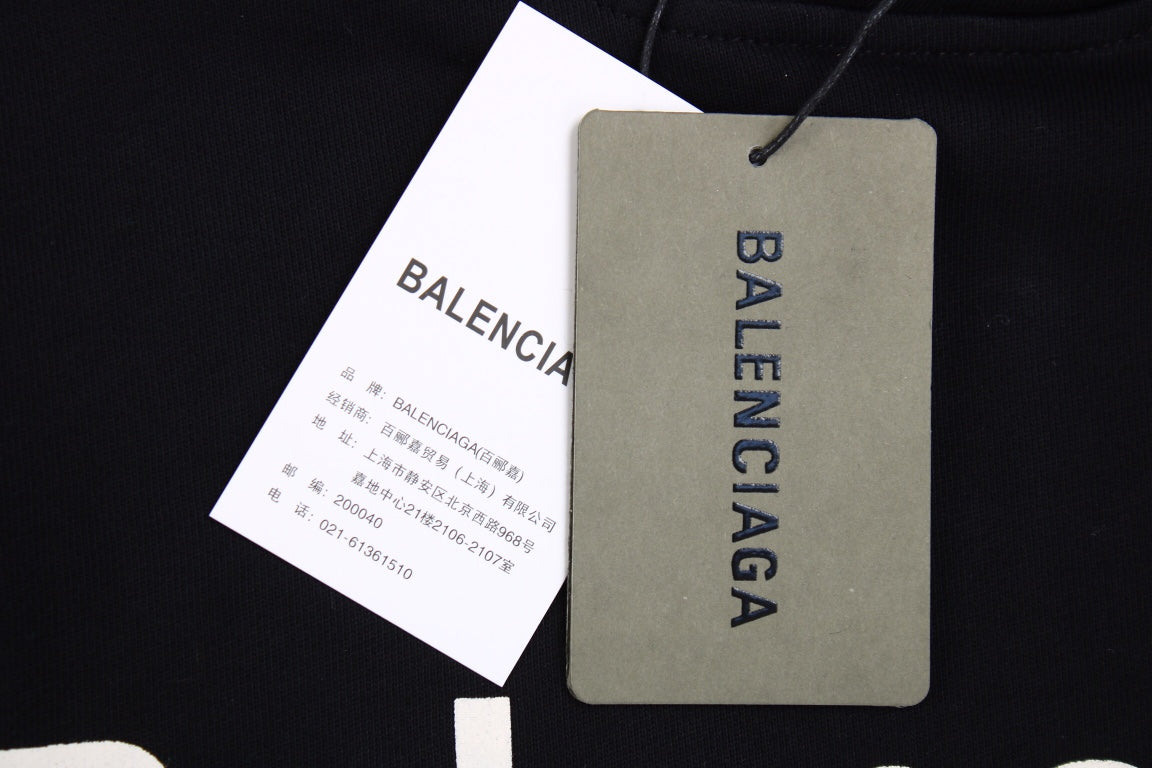 Sweat à capuche Balenciaga Paris Team noir