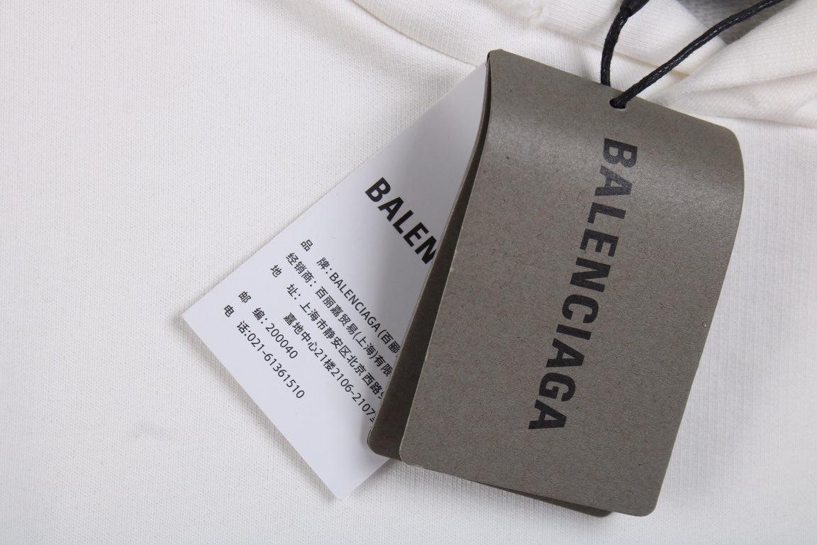 Sweat à capuche Balenciaga blanc Be Yourself