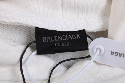 Sweat à capuche blanc Balenciaga