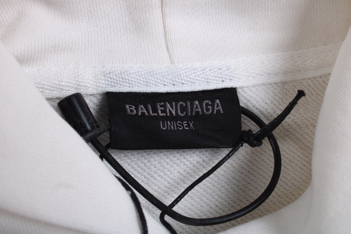 Sweat à capuche blanc Balenciaga
