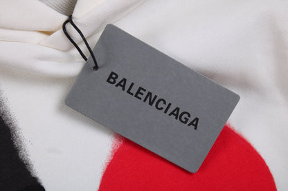Sweat à capuche blanc Balenciaga avec motif « I Love »