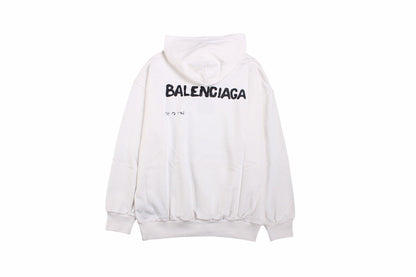 Sweat à capuche Balenciaga blanc à logo