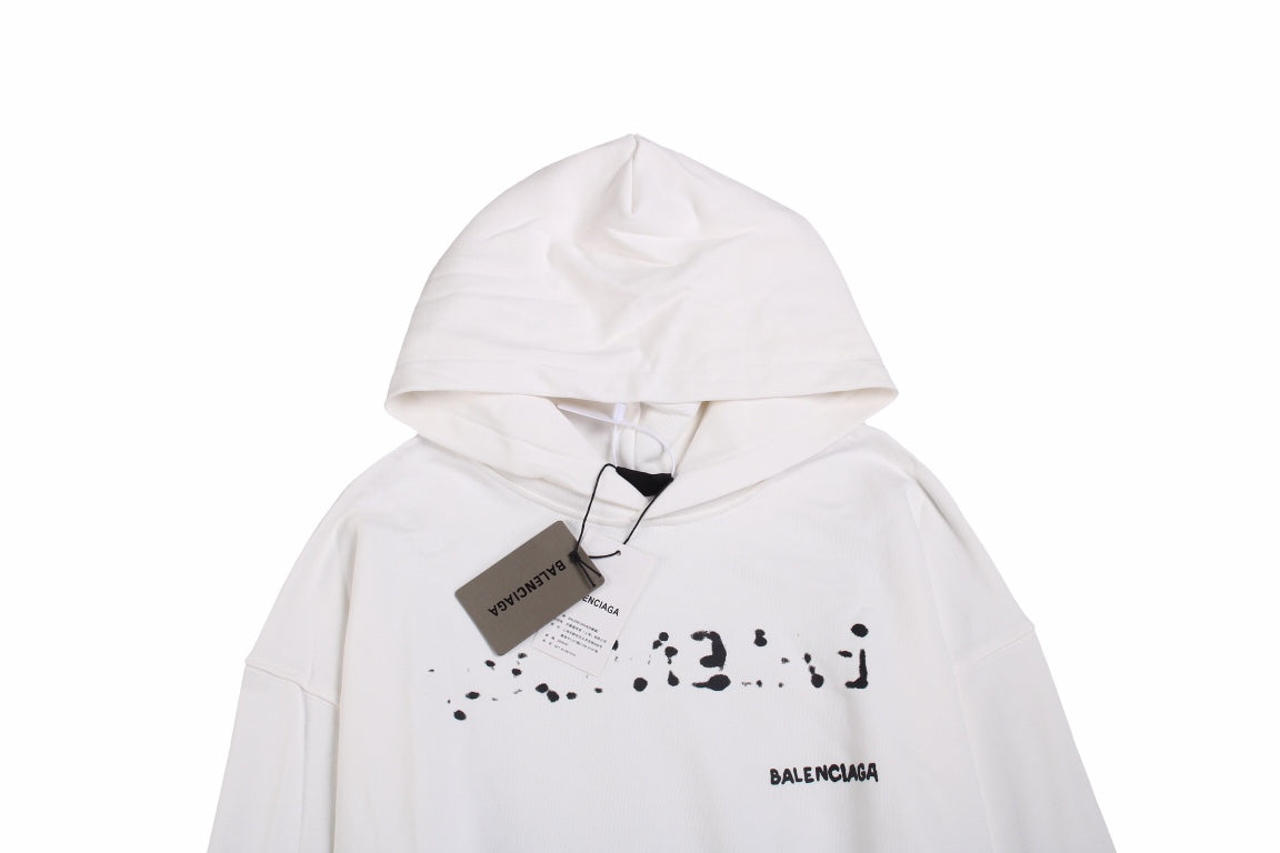 Sweat à capuche Balenciaga blanc à logo