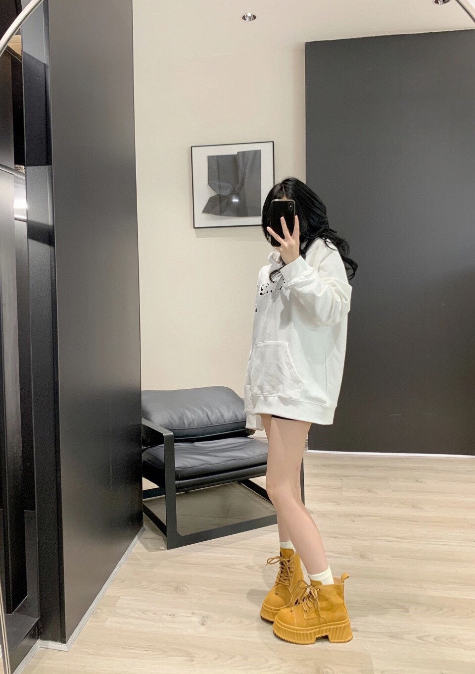 Sweat à capuche Balenciaga blanc à logo