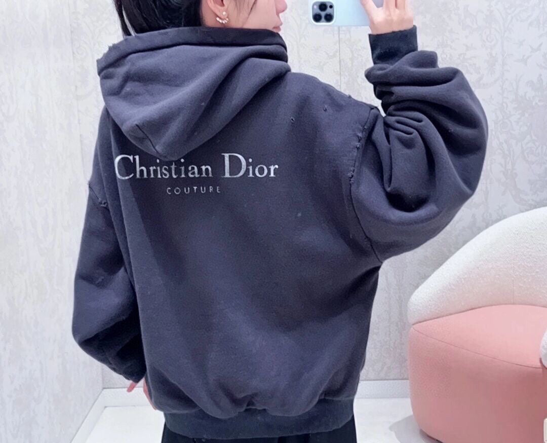 Sweat à capuche noir Dior