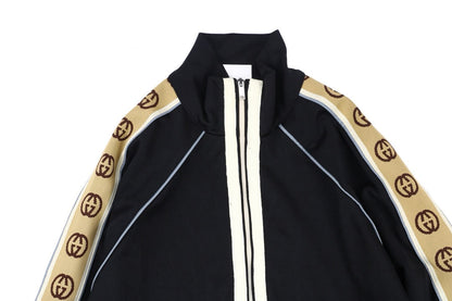 Veste de survêtement Gucci à rayures et logo GG - Noire
