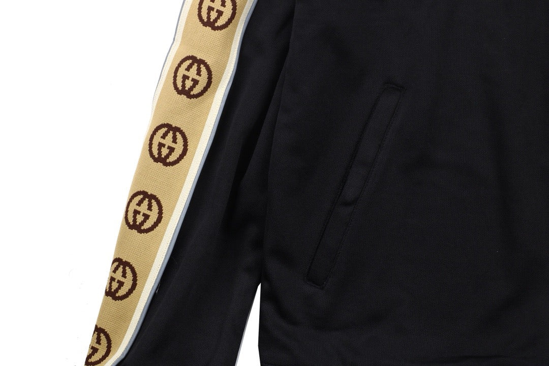 Veste de survêtement Gucci à rayures et logo GG - Noire