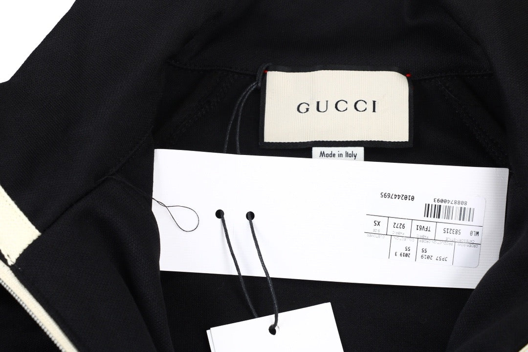 Veste de survêtement Gucci à rayures et logo GG - Noire