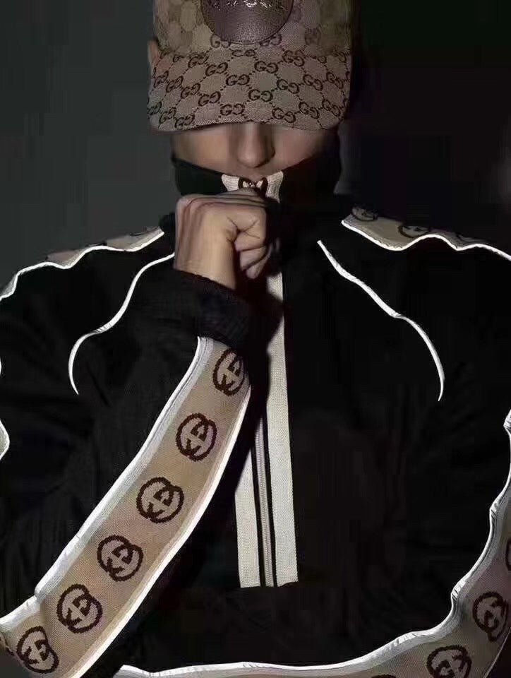 Veste de survêtement Gucci à rayures et logo GG - Noire