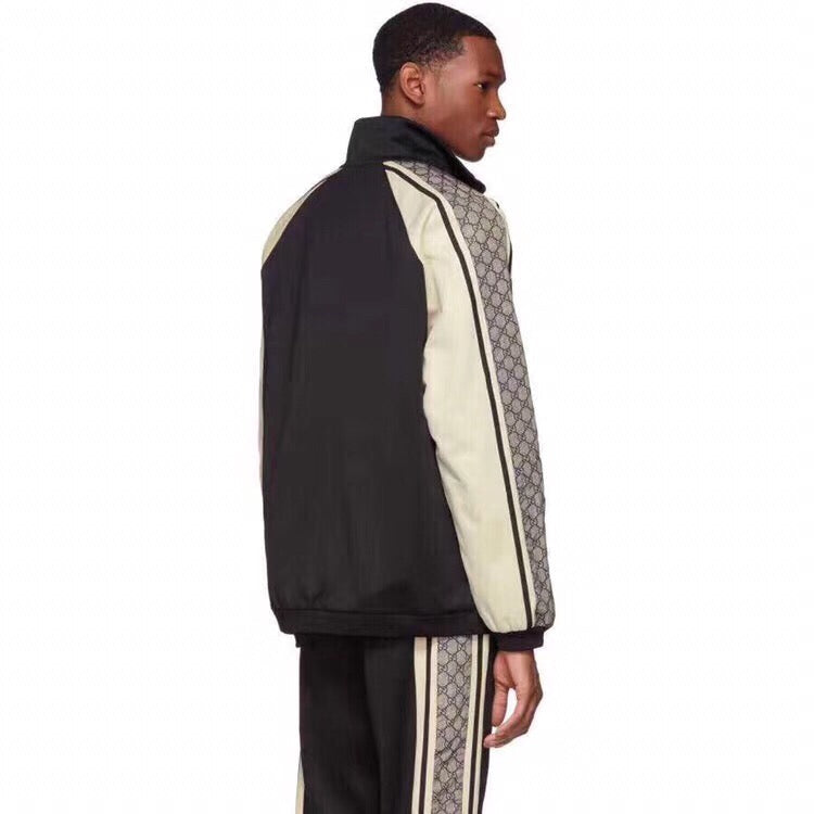 Veste de survêtement Gucci GG Supreme Stripe - Noire